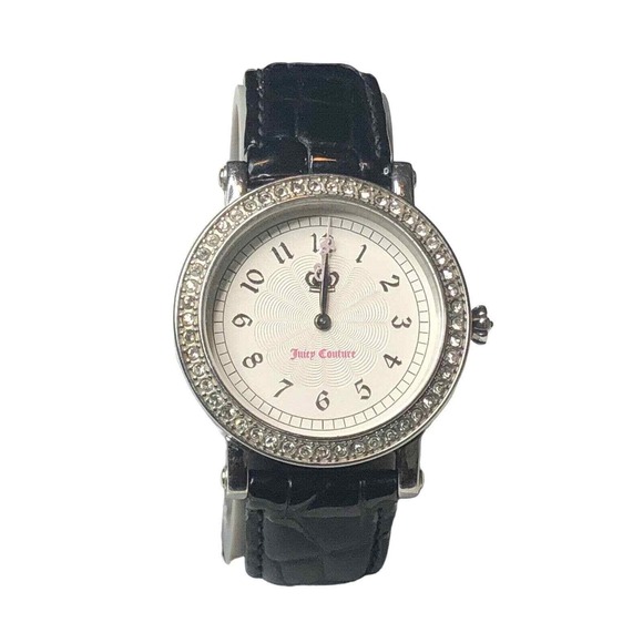 Juicy Couture Women\'s‎ Watch Black Leather Band Rhinestone Bezel Crown Logo main image 6